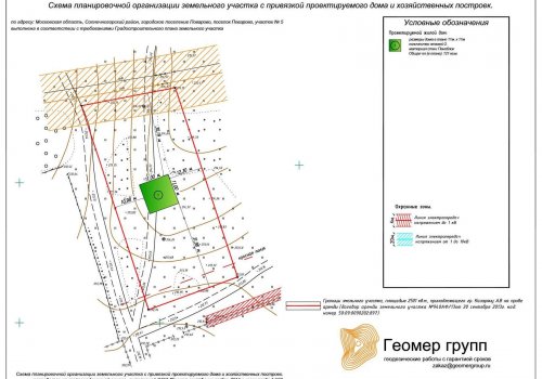 Схема организации участка. Солнечногорск, п.Поварово, 0.25 га